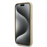 Guess iPhone 15 Kuoret Metalli Logo Strass Kulta