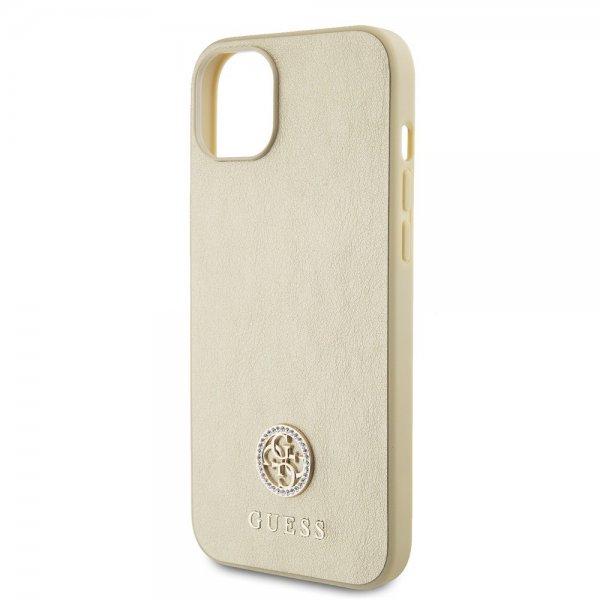 Guess iPhone 15 Kuoret Metalli Logo Strass Kulta