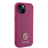 Guess iPhone 15 Kuoret Metal Logo Strass Metallinen Pinkki