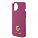 Guess iPhone 15 Kuoret Metal Logo Strass Metallinen Pinkki