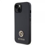 Guess iPhone 15 Kuori Metal Logo Strass Musta