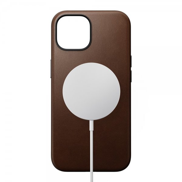 Nomad iPhone 15 Modern Leather Case, ruskea