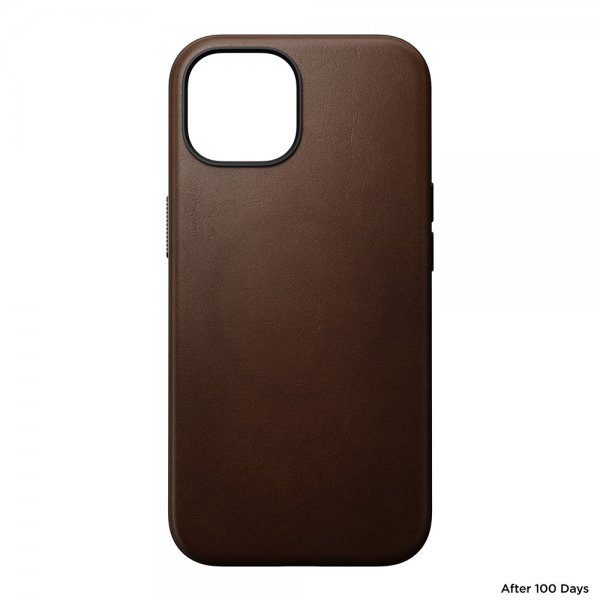 Nomad iPhone 15 Modern Leather Case, ruskea