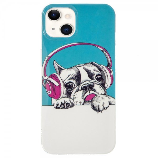 iPhone 15 Kuoret Kuva Koira kuulokkeilla