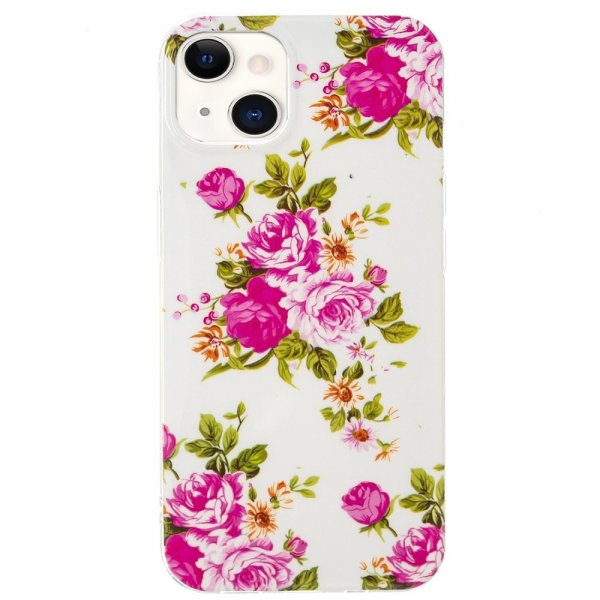 iPhone 15 Kuoret Kuviolla Ruusuja Valkoinen