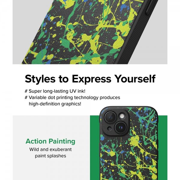 Ringke iPhone 15 -kuori Onyx Design Action Painting