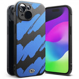 Ringke iPhone 15 -kuori, Onyx Design, Blue Brush
