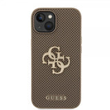 Guess iPhone 15 Kuoret Perforoitu Glitter Ruskea