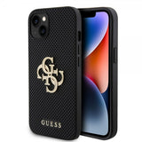 Guess iPhone 15 Perforoitu Glitter Musta -kuori