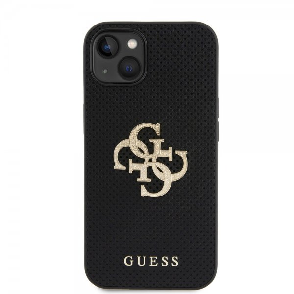 Guess iPhone 15 Perforoitu Glitter Musta -kuori