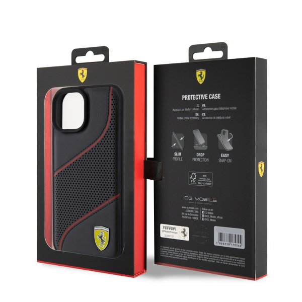 Ferrari iPhone 15 Kuoret Rei'itetty Musta