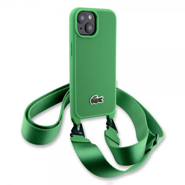 Lacoste iPhone 15 -kuori Petit Piqué Logo Strap Vihreä