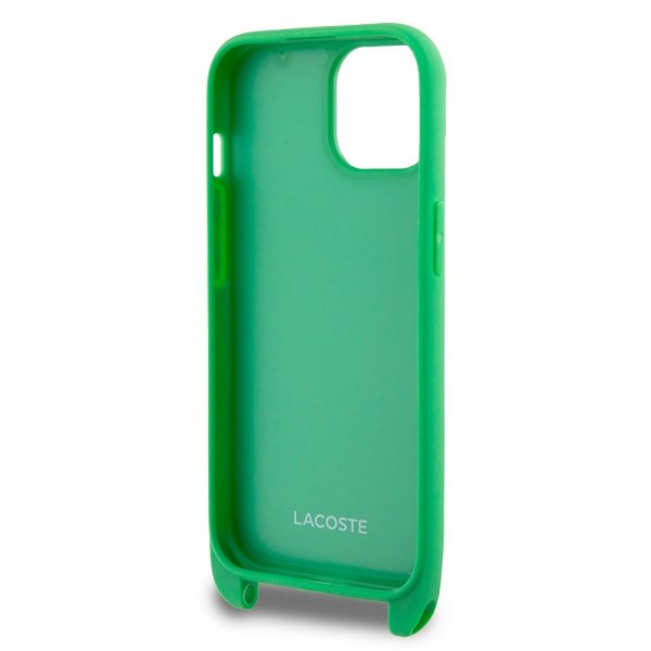 Lacoste iPhone 15 -kuori Petit Piqué Logo Strap Vihreä