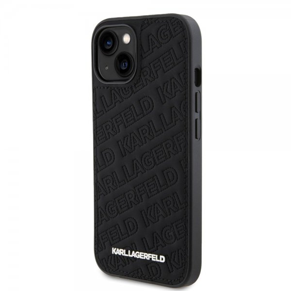 Karl Lagerfeld iPhone 15 Suojakuori Quilted K Pattern Musta