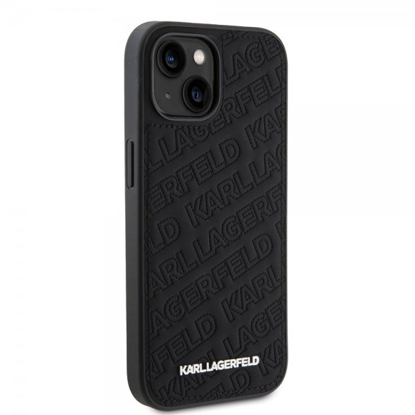 Karl Lagerfeld iPhone 15 Suojakuori Quilted K Pattern Musta