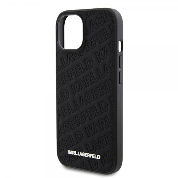 Karl Lagerfeld iPhone 15 Suojakuori Quilted K Pattern Musta