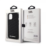 Karl Lagerfeld iPhone 15 Suojakuori Quilted K Pattern Musta