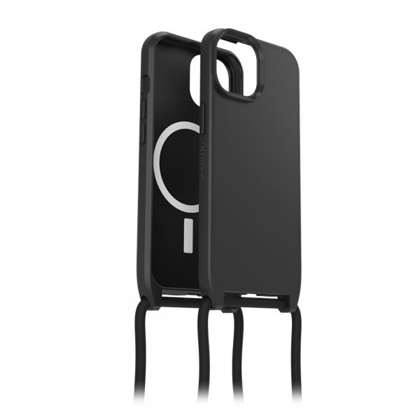Otterbox iPhone 15 React Necklace MagSafe -kuori, musta