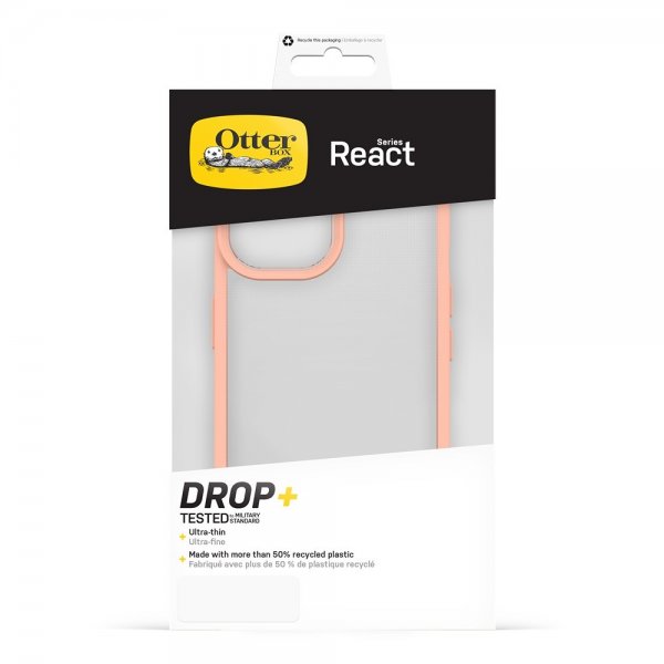 Otterbox iPhone 15 React -suojakuori, Peach Perfect
