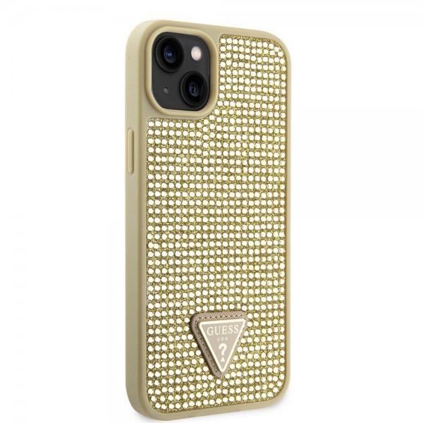 Guess iPhone 15 Kuoret Rhinestone Kulta