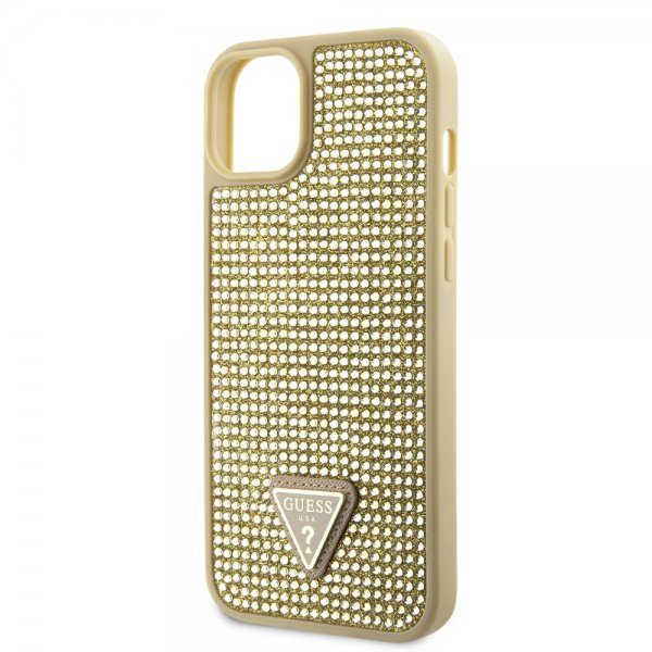 Guess iPhone 15 Kuoret Rhinestone Kulta