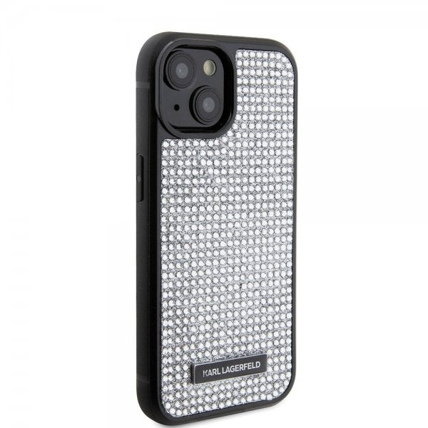 Karl Lagerfeld iPhone 15 -kuori Rhinestone Silver