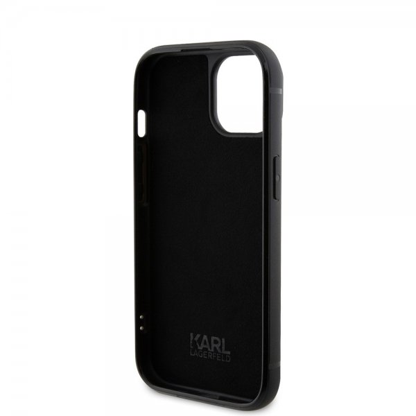 Karl Lagerfeld iPhone 15 -kuori Rhinestone Silver