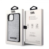 Karl Lagerfeld iPhone 15 -kuori Rhinestone Silver