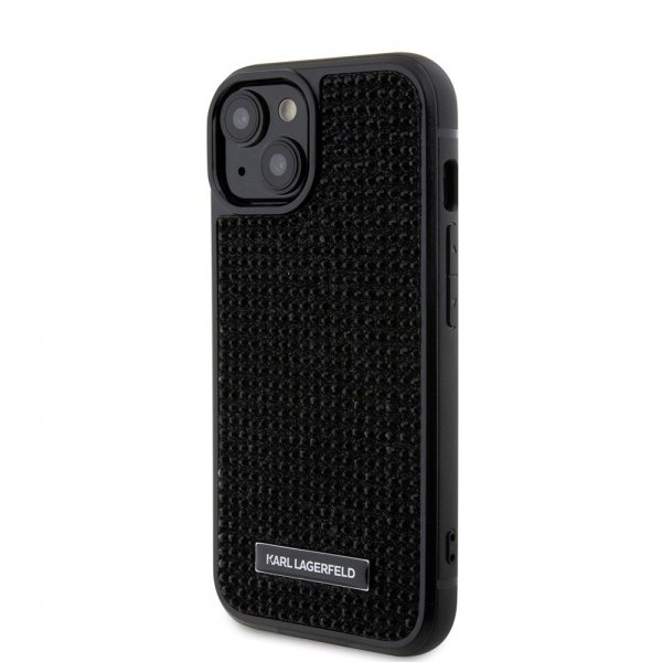Karl Lagerfeld iPhone 15 Kuoret Rhinestone Musta