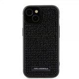 Karl Lagerfeld iPhone 15 Kuoret Rhinestone Musta
