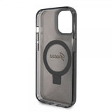Guess iPhone 15 Kuori Sormusteline Glitter MagSafe Musta