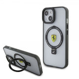 Ferrari iPhone 15 Kuori Sormusteline MagSafe Musta