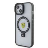 Ferrari iPhone 15 Kuori Sormusteline MagSafe Musta