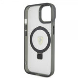 Ferrari iPhone 15 Kuori Sormusteline MagSafe Musta