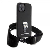 Karl Lagerfeld iPhone 15 Suojakuori Saffiano Crossbody Musta