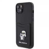 Karl Lagerfeld iPhone 15 Saffiano Double Cardslot -kuori, musta