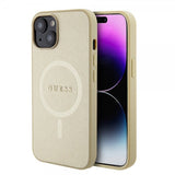 Guess iPhone 15 Kuoret Saffiano MagSafe Beige
