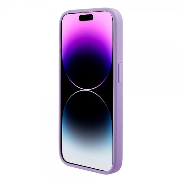 Guess iPhone 15 Saffiano MagSafe -kuori violetti