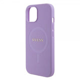 Guess iPhone 15 Saffiano MagSafe -kuori violetti