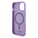 Guess iPhone 15 Saffiano MagSafe -kuori violetti