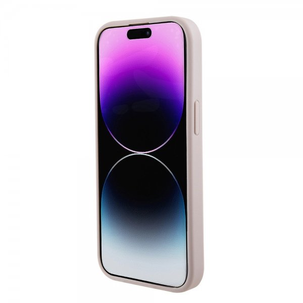Guess iPhone 15 Saffiano MagSafe -kuori pinkki