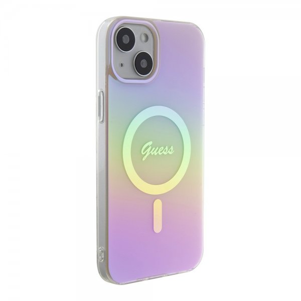 Guess iPhone 15 Kuoret Script MagSafe Pinkki