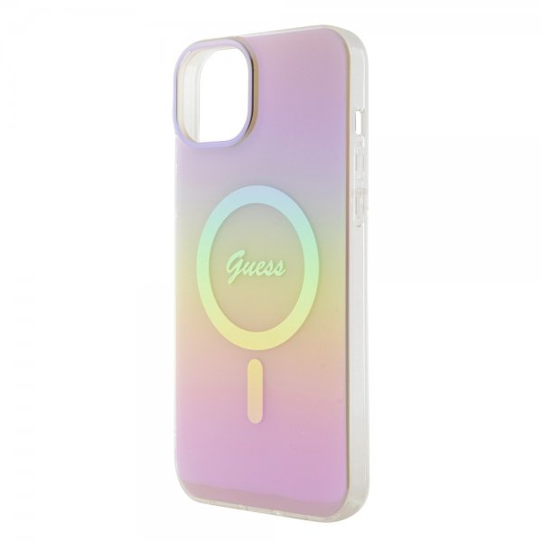 Guess iPhone 15 Kuoret Script MagSafe Pinkki