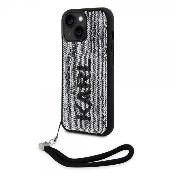Karl Lagerfeld iPhone 15 -kuori Sequin, musta