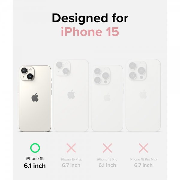 Ringke iPhone 15 Silicone Magnetic Pink Sand -suojakuori