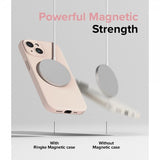 Ringke iPhone 15 Silicone Magnetic Pink Sand -suojakuori