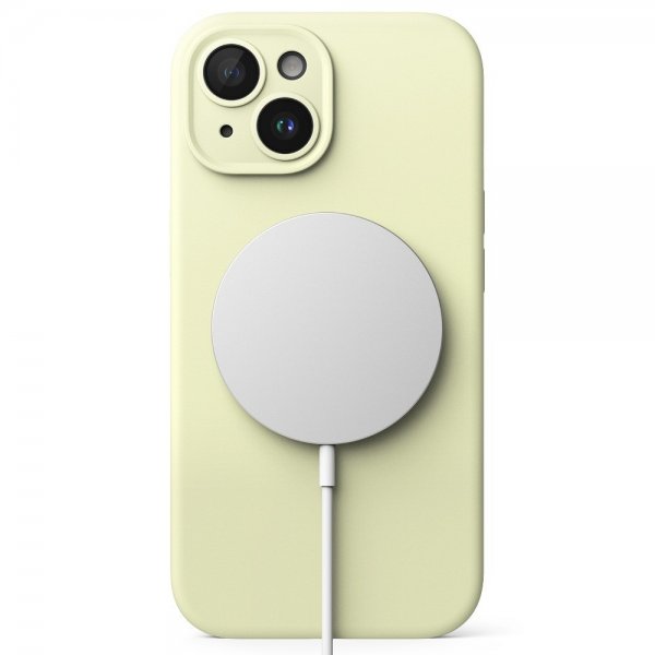 Ringke iPhone 15 Silicone Magnetic Sunny Lime -suojakuori