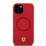 Ferrari iPhone 15 Silikonikuori MagSafe Punainen