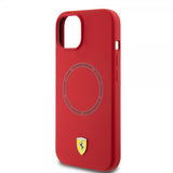 Ferrari iPhone 15 Silikonikuori MagSafe Punainen