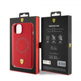 Ferrari iPhone 15 Silikonikuori MagSafe Punainen
